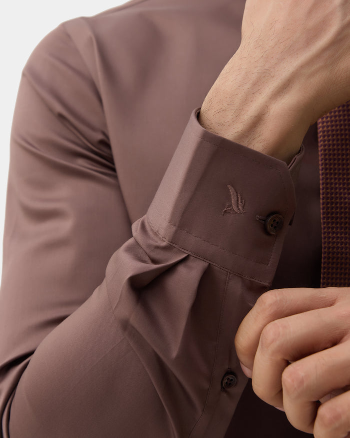 Mid Brown Solid Shirt - Roger