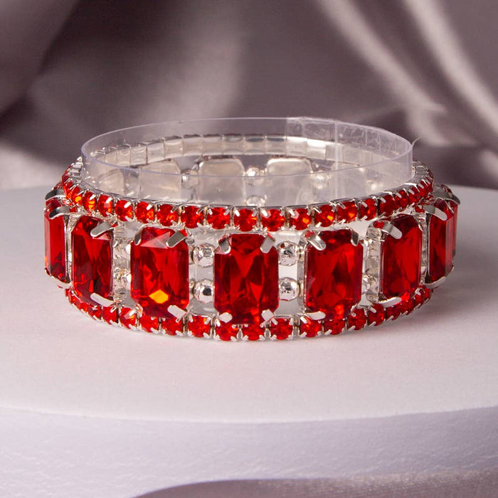 Multi-Cut Prong-Set Crystal Bracelet Set