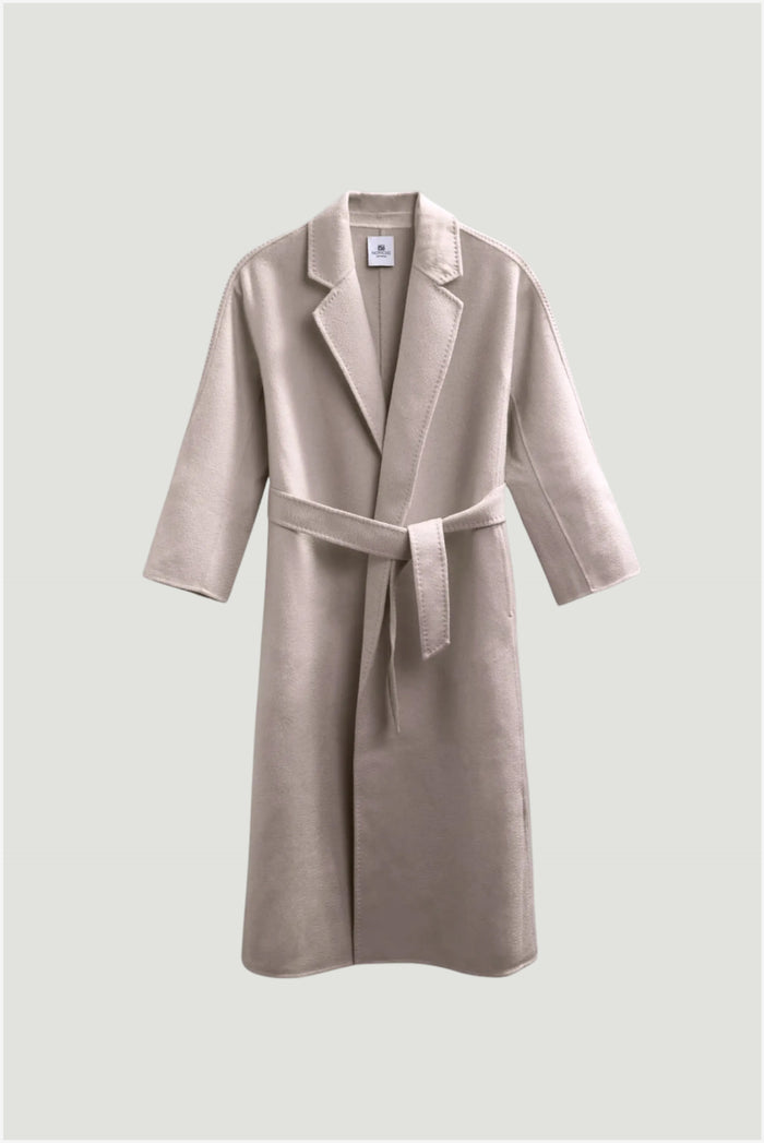 Beige robe with a belt on a light gray background | Grid | Exclude