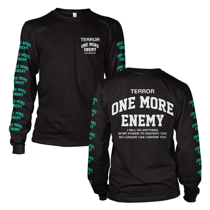 terror One More Enemy Black Long Sleeve front and back