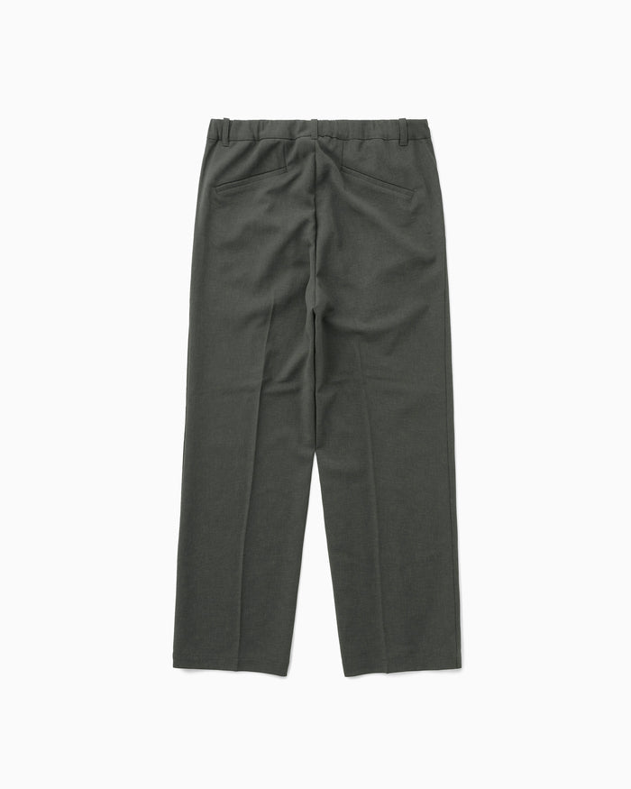 One Tuck Straight Pants Mix Gray