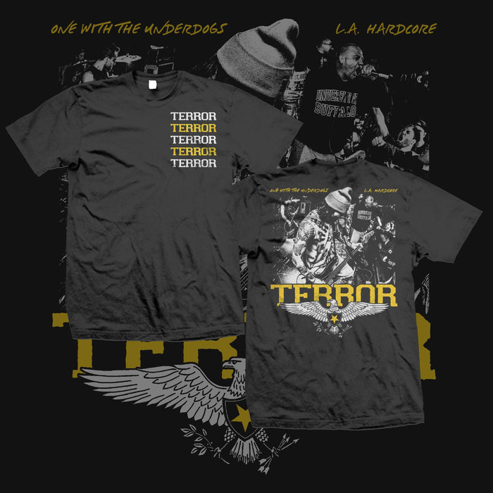 terror One With The Underdogs Black T-Shirt front and back