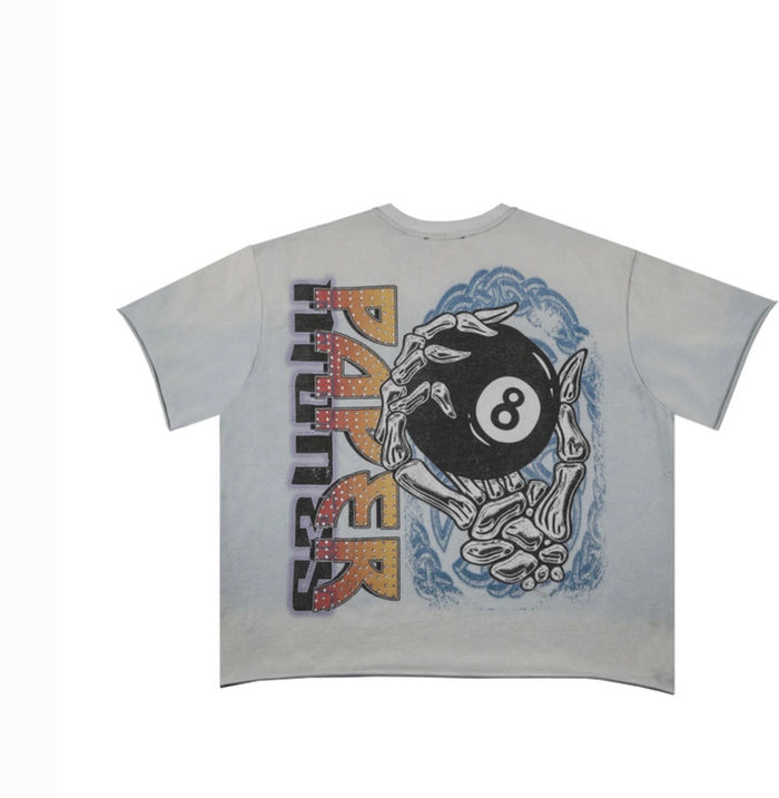 PAPER MONEY-EIGHTBALL RHINESTONE S/S TEE I LIGHT BLUE-BH3019-