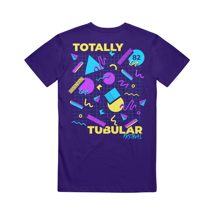 totally tubular festival Pattern - Purple T-Shirt back