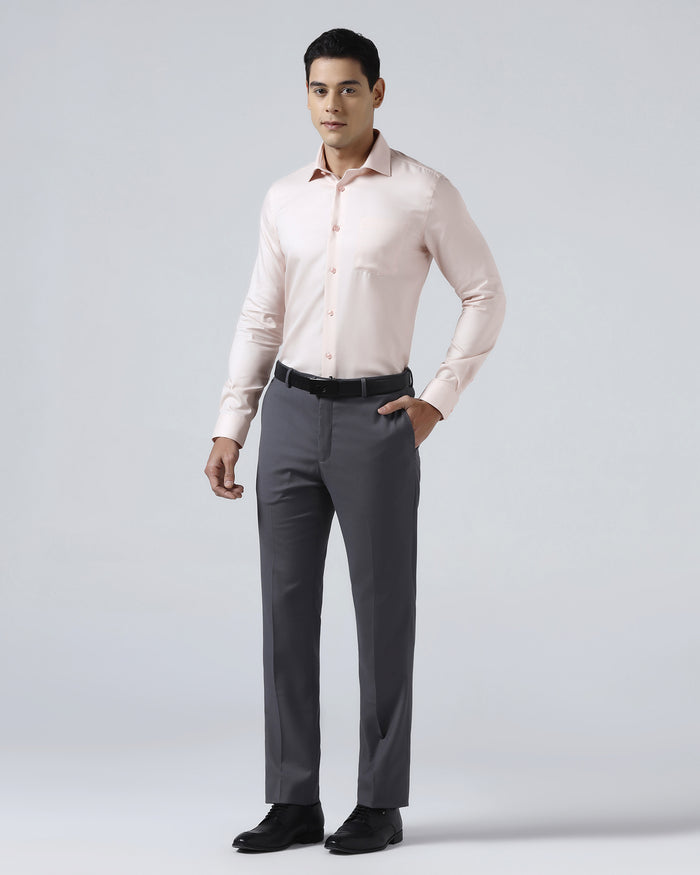 Peach Non Iron Textured Shirt - P31