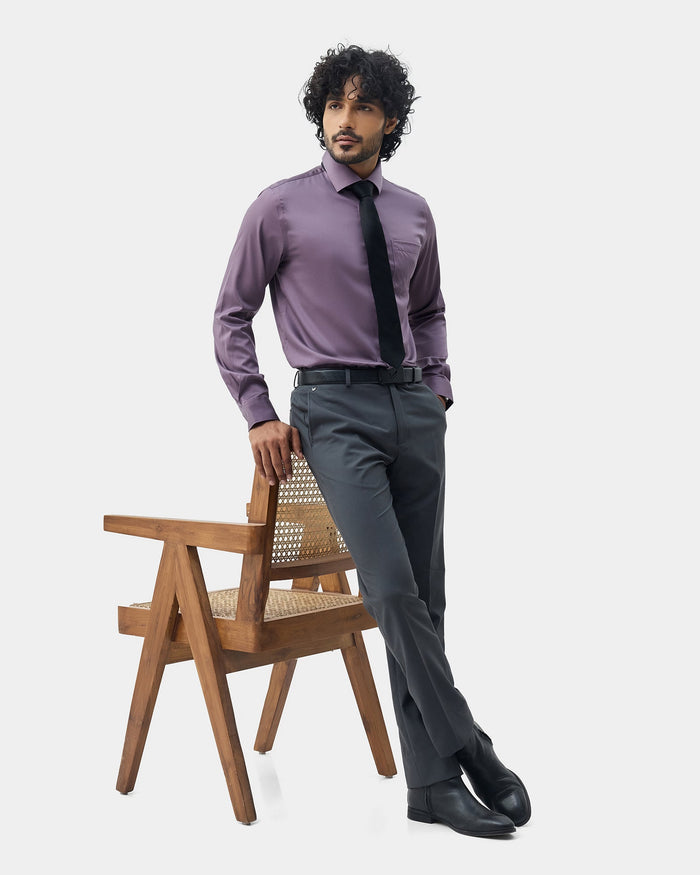 Plum Solid Shirt - Sylvia