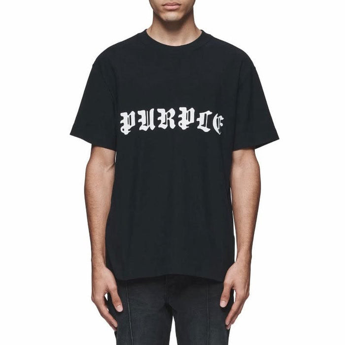 PURPLE BRAND GOTHIC WORDMARK TEE (BLACK) P104-JGBB324