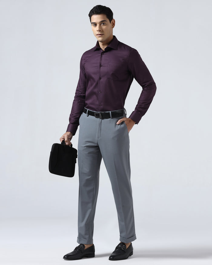 Purple Non Iron Textured Shirt - P31