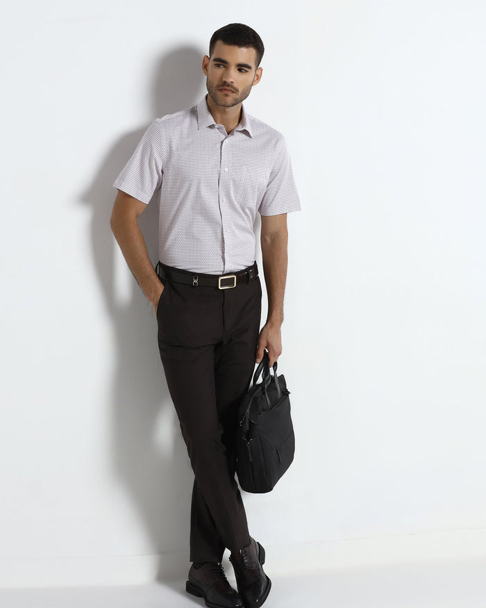 Red Half Sleeve Non Iron Printed Shirt - Everest