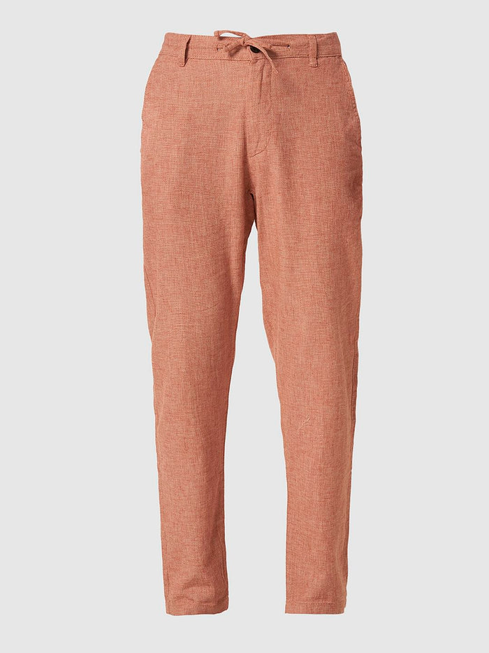 Red Organic Cotton Slim Fit Pants