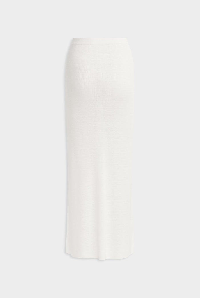 Rib Knitted Skirt - Off White Classic