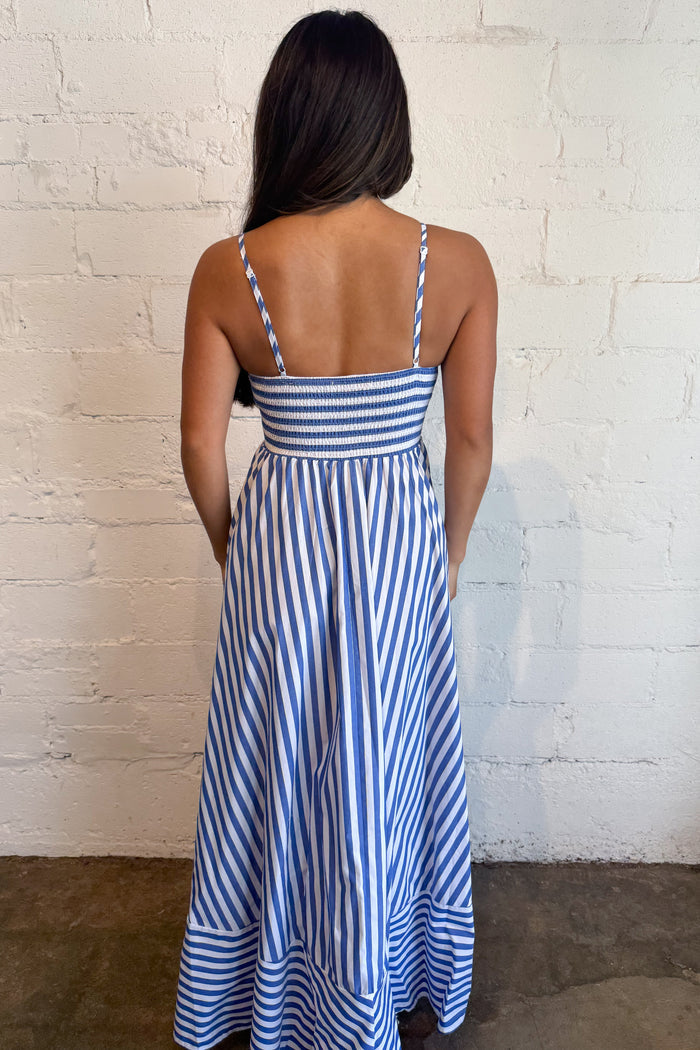 Ruby Tide Dress Blue Back, adeline boutique, dallas boutique, boutique