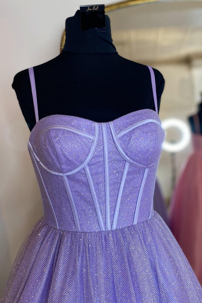 Shiny Princess A-Line Straps Long Prom Dress