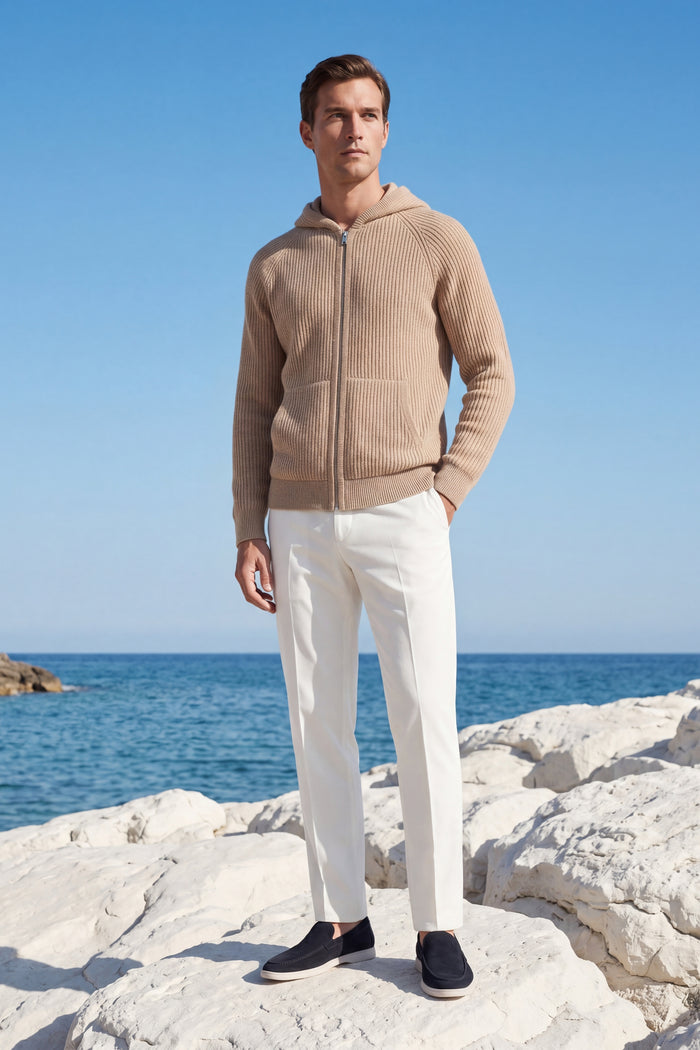 Sorrento Hooded Knit Light Brown