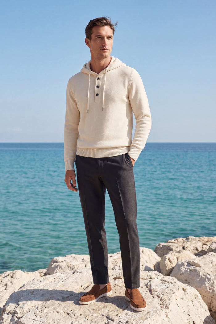 Taviano Hooded Knit Cream