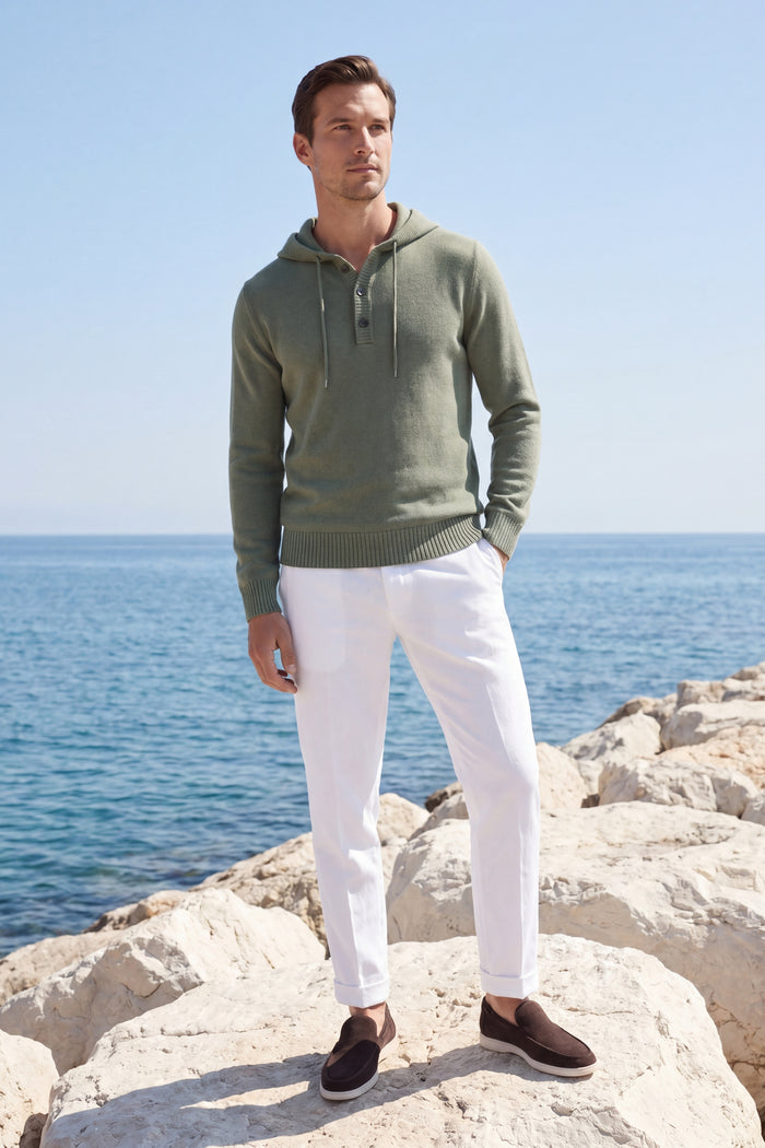 Taviano Hooded Knit Sage Green