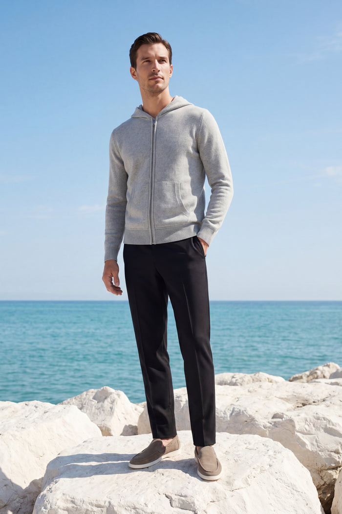 Tavole Hooded Zip Grey