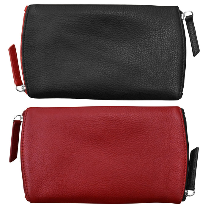 Two Tone Double Zip Eyeglass Case