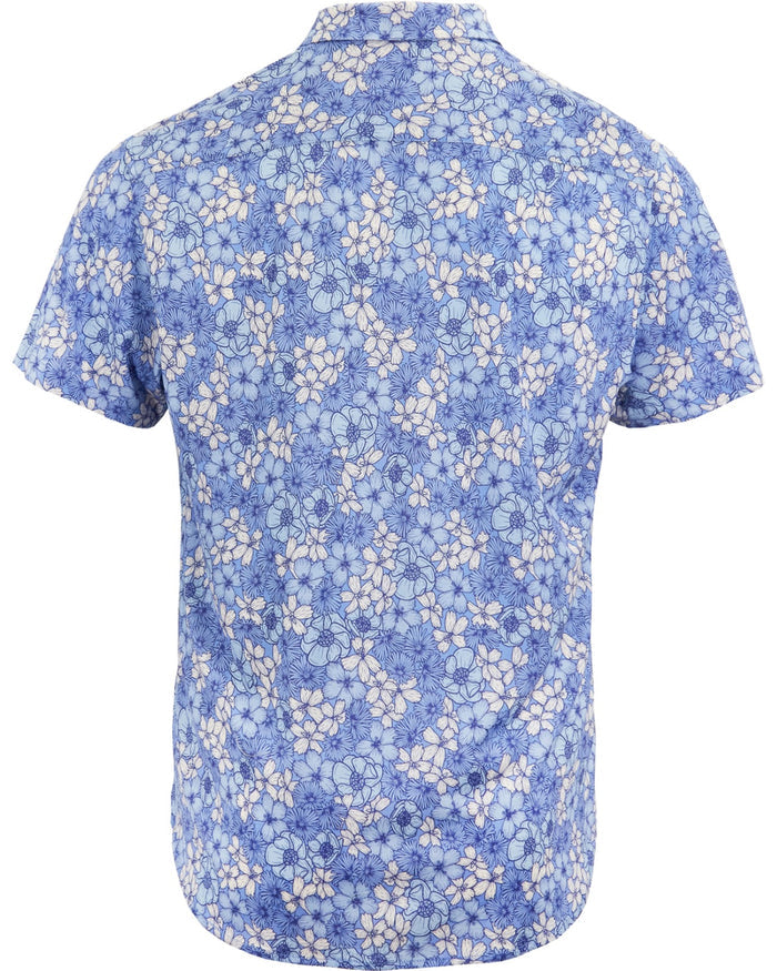 TYLER DENSE FLORAL BLUE MENS SHORT SLEEVE SHIRT