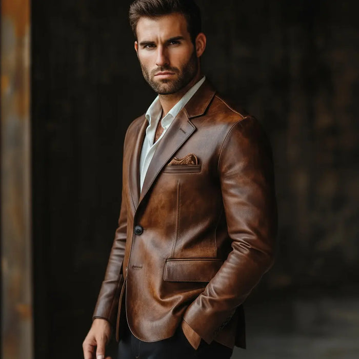 Valkyrie Blazer Dark Brown - Nappa Leather