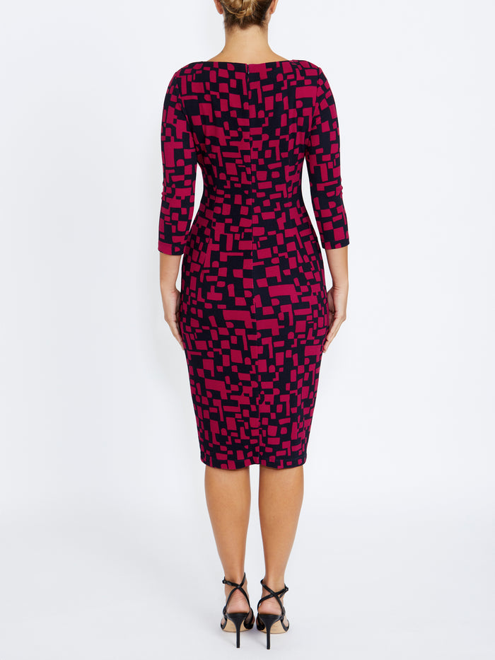 Verona Pink and Navy Jersey Dress