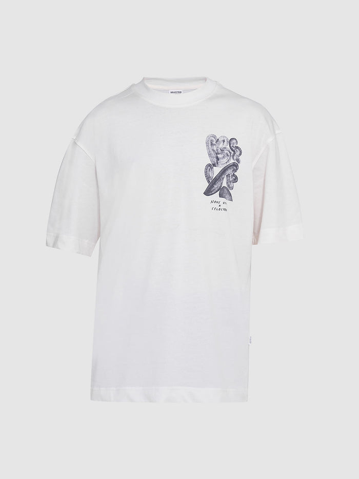 White Printed Organic Cotton T-Shirt