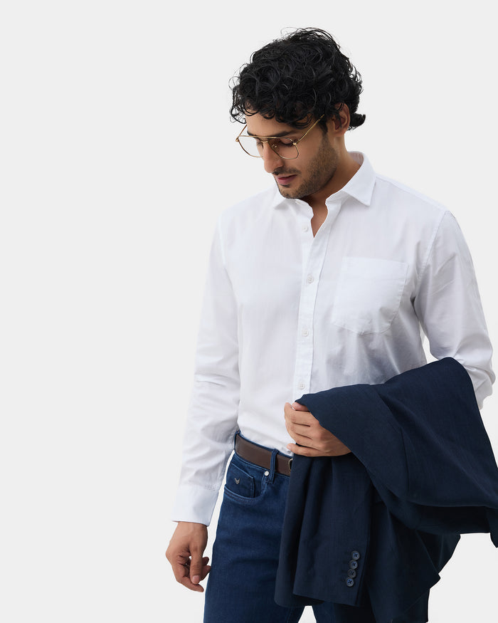 White Solid Shirt - Zento