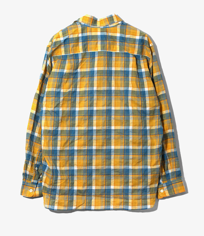 Work Shirt - Yellow - Cotton Lawn Shirring / Plaid