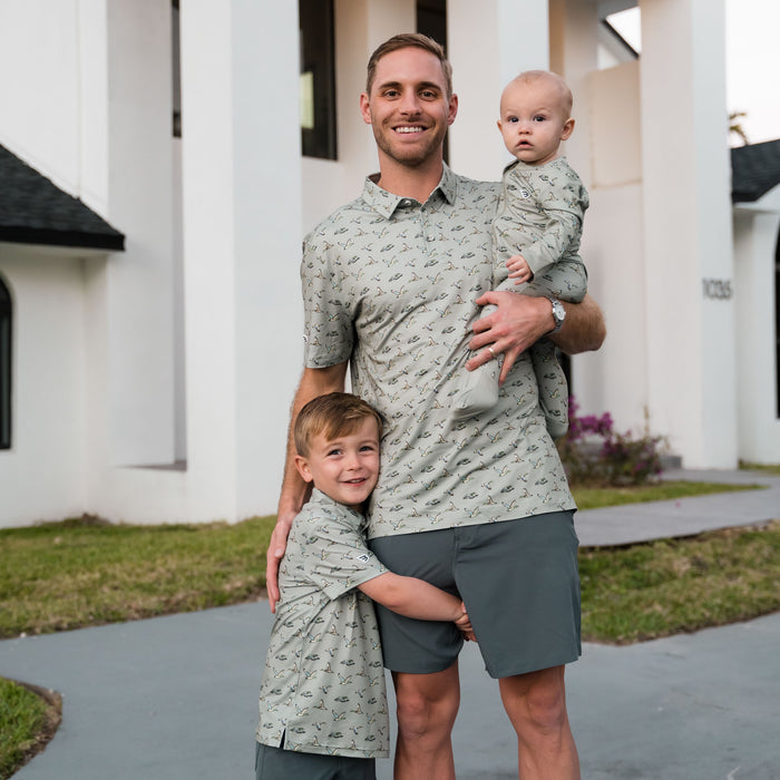 Youth Performance Polo - Flying Ducks Green