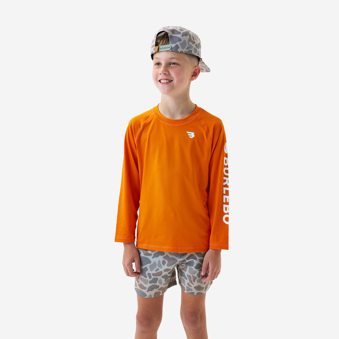 Youth Rash Guard - Orange and White