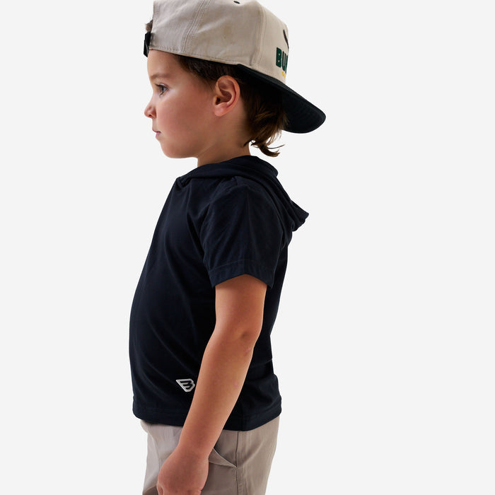 Youth Short Sleeve Performance Hoodie - Black