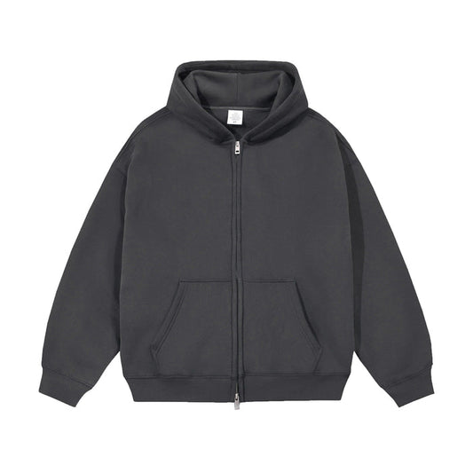 21Dripzz Essential Zip Hoodie - Charcoal Grey
