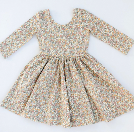 3/4 Sleeve Twirl Dress in Bella Brown
