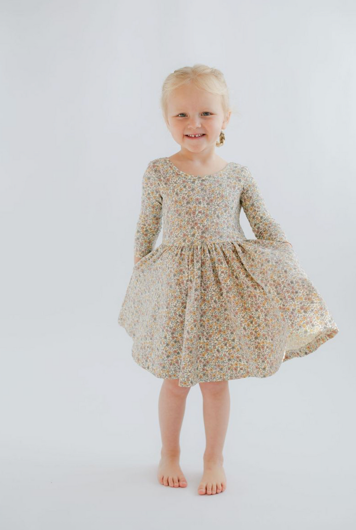 3/4 Sleeve Twirl Dress in Bella Brown
