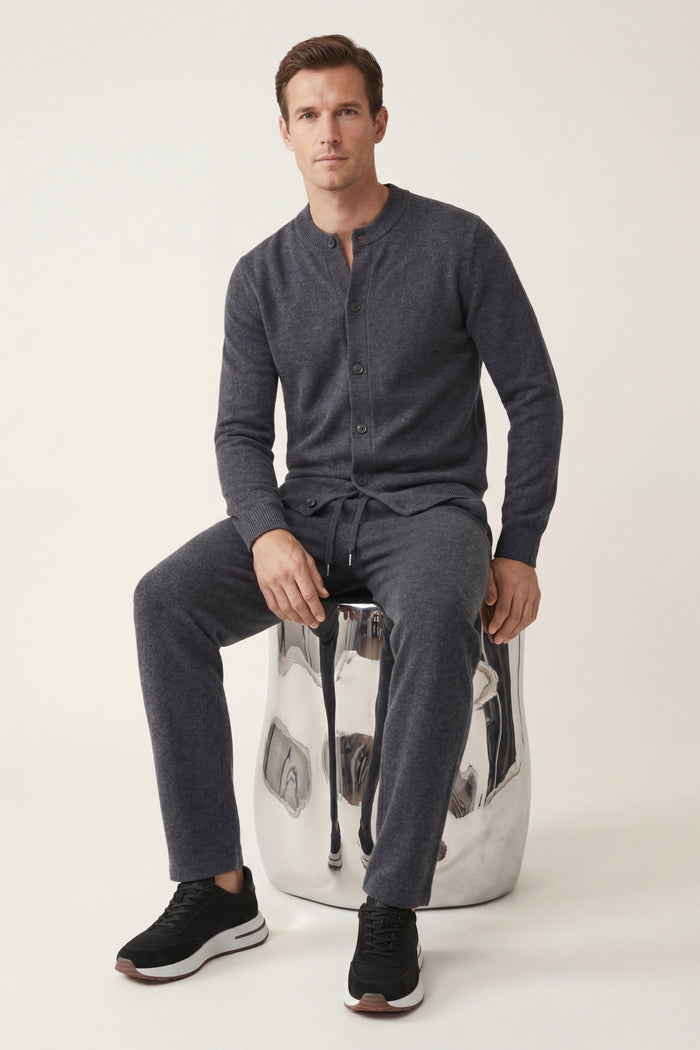 Arlino Buttoned Set Dark Grey