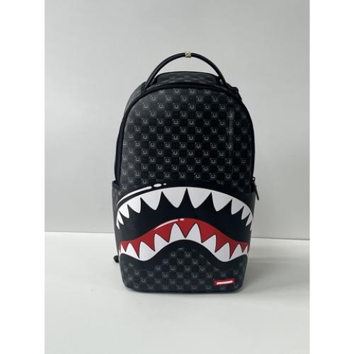 B8633 SPRAYGROUND SHARKS IN PARIS WTF BUBBLY BLACK CHECK BACKPACK