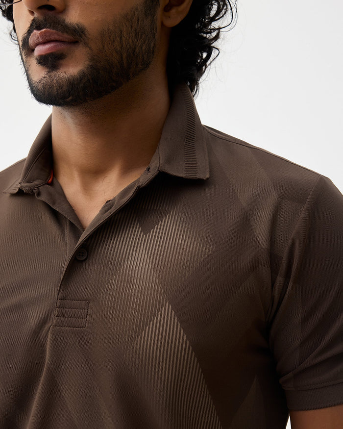 Bear Brown TechPro Printed Polo - Himani