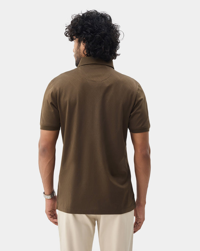 Bear Brown Textured Polo - Min Jun