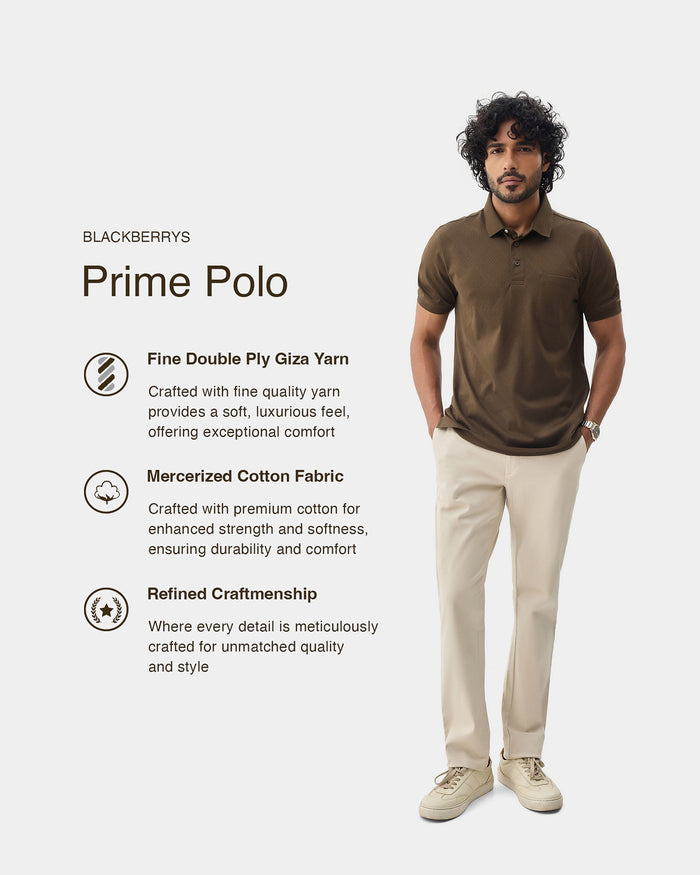 Bear Brown Textured Polo - Min Jun