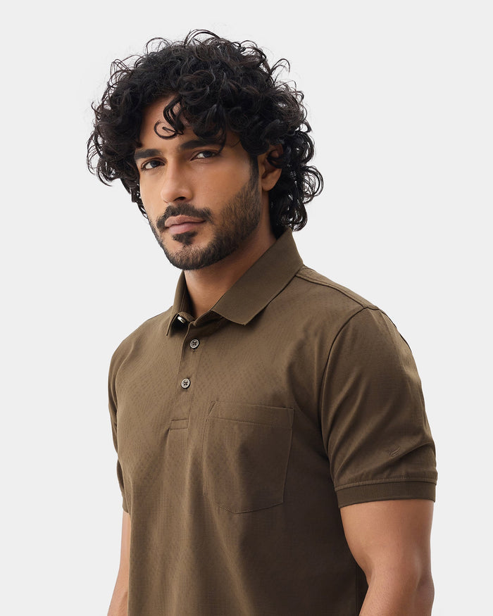 Bear Brown Textured Polo - Min Jun