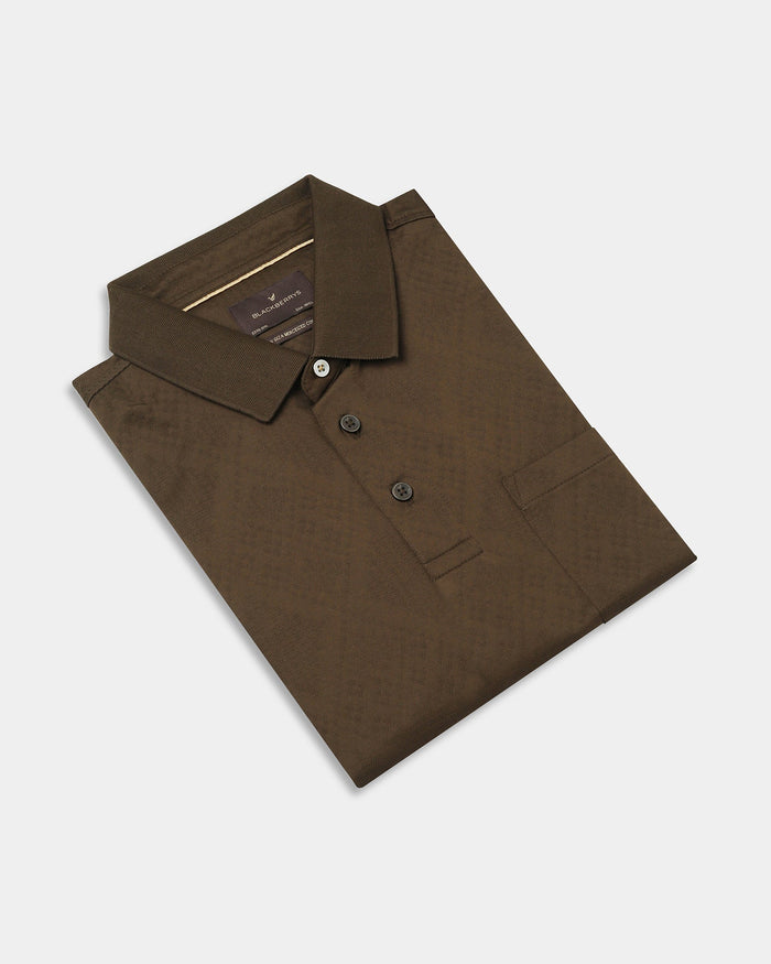 Bear Brown Textured Polo - Min Jun