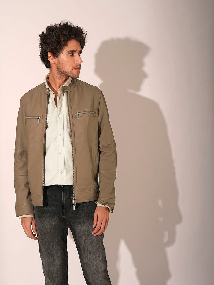 Beige Cotton Oxford Shirt