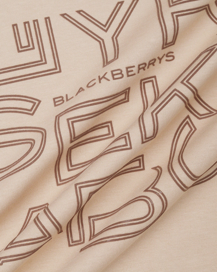 Beige Crew Neck Printed T-Shirt - Kamigata