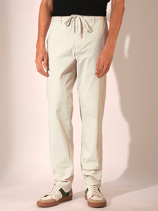 Beige Organic Cotton Flex Pants