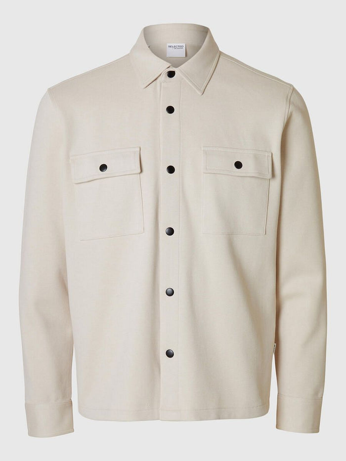 Beige Organic Cotton Overshirt