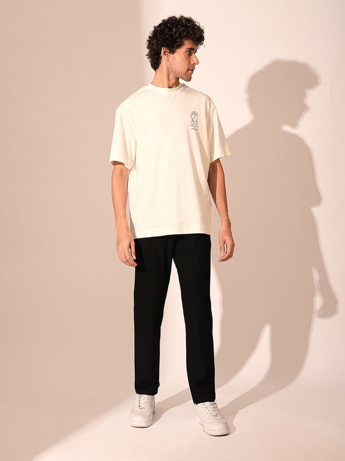Beige Printed Organic Cotton T-Shirt
