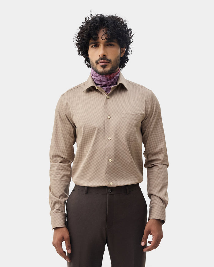 Beige Printed Shirt - Basis