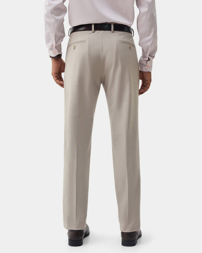 Beige Solid Trouser - Donny