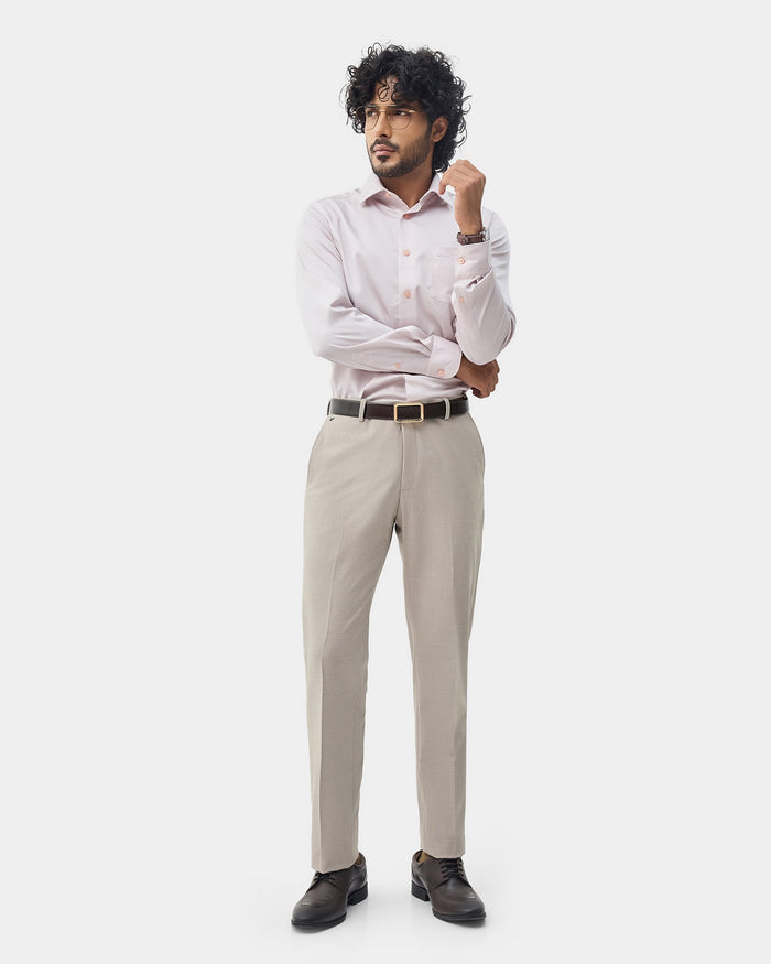 Beige Solid Trouser - Donny
