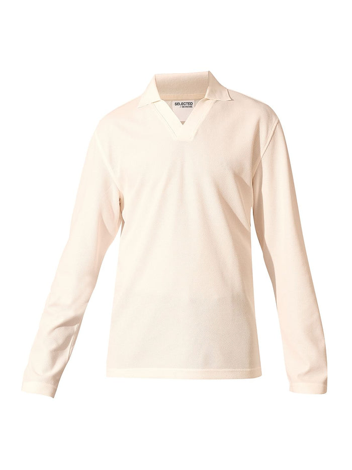 Beige Split Neck Polo